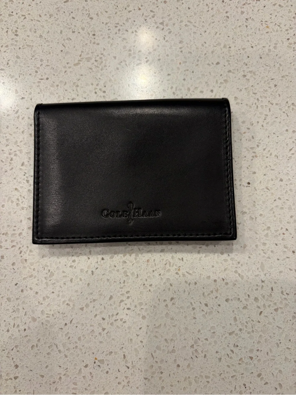 Cole Haan Classic Black Leather Card & Change Holder